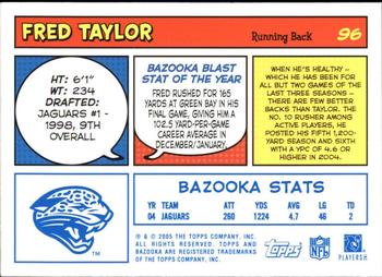 2005 Bazooka - Blue #96 Fred Taylor Back