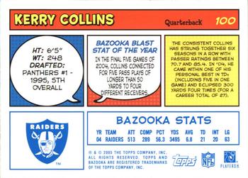 2005 Bazooka - Blue #100 Kerry Collins Back