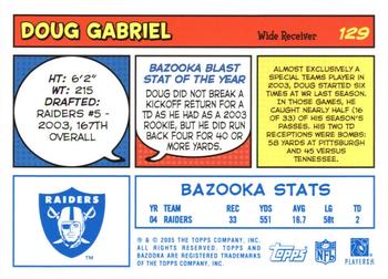 2005 Bazooka - Blue #129 Doug Gabriel Back