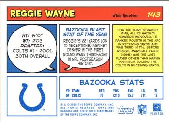 2005 Bazooka - Blue #143 Reggie Wayne Back