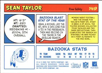 2005 Bazooka - Blue #149 Sean Taylor Back