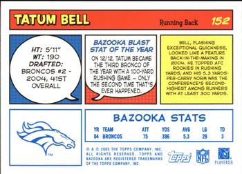 2005 Bazooka - Blue #152 Tatum Bell Back