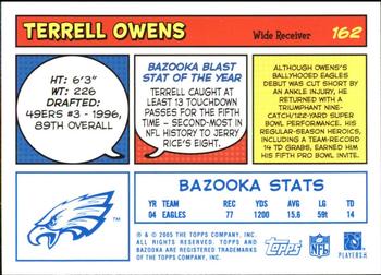 2005 Bazooka - Blue #162 Terrell Owens Back