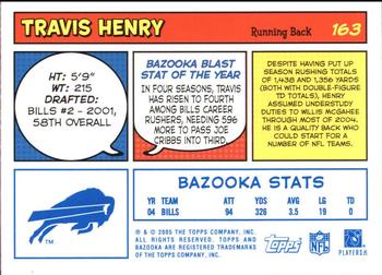 2005 Bazooka - Blue #163 Travis Henry Back