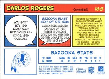 2005 Bazooka - Blue #168 Carlos Rogers Back
