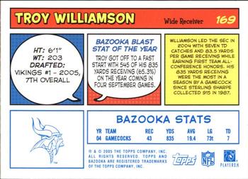 2005 Bazooka - Blue #169 Troy Williamson Back