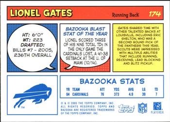 2005 Bazooka - Blue #174 Lionel Gates Back