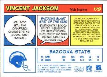 2005 Bazooka - Blue #179 Vincent Jackson Back
