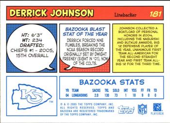 2005 Bazooka - Blue #181 Derrick Johnson Back