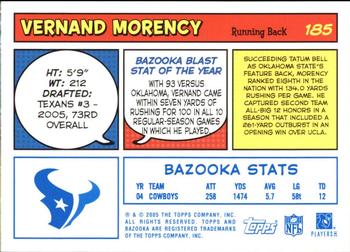 2005 Bazooka - Blue #185 Vernand Morency Back