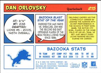 2005 Bazooka - Blue #215 Dan Orlovsky Back