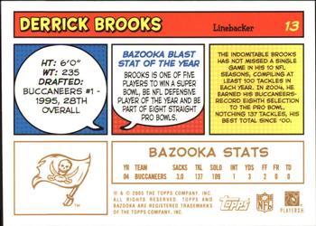 2005 Bazooka - Gold #13 Derrick Brooks Back
