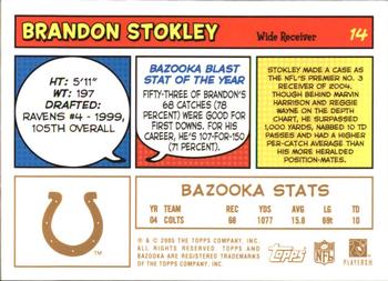 2005 Bazooka - Gold #14 Brandon Stokley Back