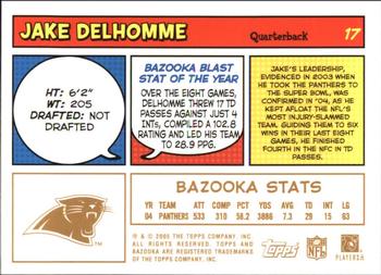 2005 Bazooka - Gold #17 Jake Delhomme Back