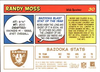 2005 Bazooka - Gold #30 Randy Moss Back