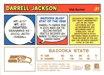 2005 Bazooka - Gold #31 Darrell Jackson Back