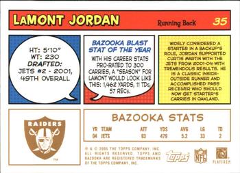 2005 Bazooka - Gold #35 LaMont Jordan Back