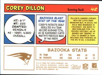 2005 Bazooka - Gold #42 Corey Dillon Back