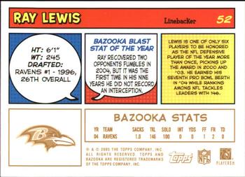 2005 Bazooka - Gold #52 Ray Lewis Back