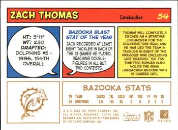 2005 Bazooka - Gold #54 Zach Thomas Back
