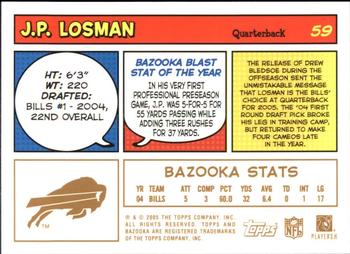 2005 Bazooka - Gold #59 J.P. Losman Back