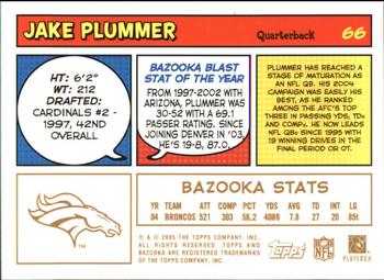 2005 Bazooka - Gold #66 Jake Plummer Back
