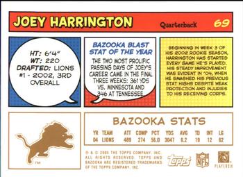 2005 Bazooka - Gold #69 Joey Harrington Back