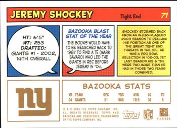 2005 Bazooka - Gold #71 Jeremy Shockey Back