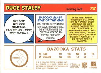 2005 Bazooka - Gold #72 Duce Staley Back