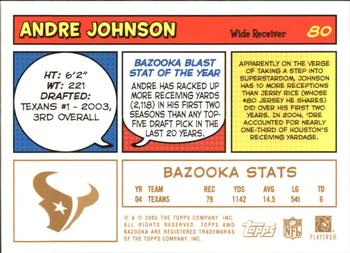 2005 Bazooka - Gold #80 Andre Johnson Back