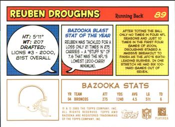 2005 Bazooka - Gold #89 Reuben Droughns Back