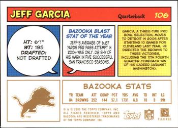 2005 Bazooka - Gold #106 Jeff Garcia Back