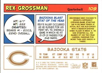 2005 Bazooka - Gold #109 Rex Grossman Back