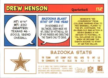 2005 Bazooka - Gold #112 Drew Henson Back