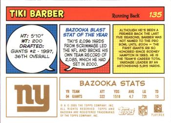 2005 Bazooka - Gold #135 Tiki Barber Back
