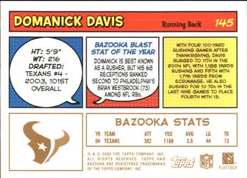 2005 Bazooka - Gold #145 Domanick Davis Back