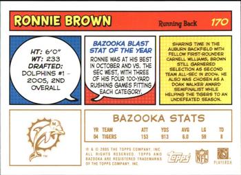 2005 Bazooka - Gold #170 Ronnie Brown Back