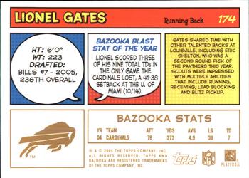 2005 Bazooka - Gold #174 Lionel Gates Back
