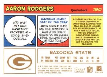 2005 Bazooka - Gold #190 Aaron Rodgers Back