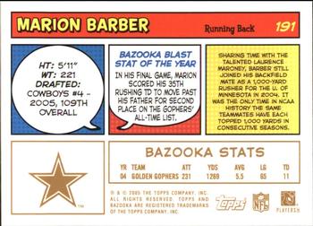 2005 Bazooka - Gold #191 Marion Barber Back