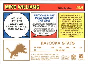 2005 Bazooka - Gold #198 Mike Williams Back