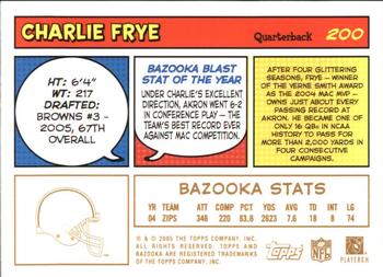 2005 Bazooka - Gold #200 Charlie Frye Back