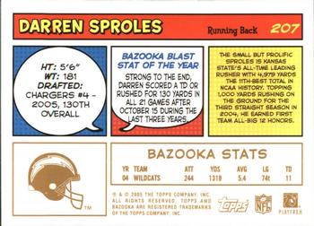 2005 Bazooka - Gold #207 Darren Sproles Back