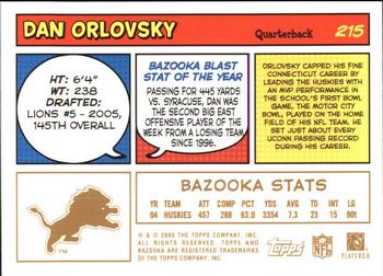 2005 Bazooka - Gold #215 Dan Orlovsky Back