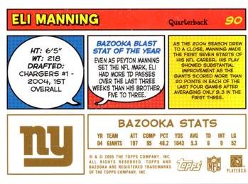 2005 Bazooka - Gold #90 Eli Manning Back