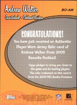 2005 Bazooka - Originals Jerseys #BO-AW Andrew Walter Back
