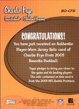2005 Bazooka - Originals Jerseys #BO-CFR Charlie Frye Back