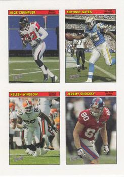 2005 Bazooka - Stickers/Checklists #5 Alge Crumpler / Antonio Gates / Kellen Winslow / Jeremy Shockey Front