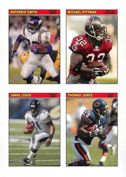 2005 Bazooka - Stickers/Checklists #18 Onterrio Smith / Michael Pittman / Jamal Lewis / Thomas Jones Front