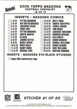 2005 Bazooka - Stickers/Checklists #21 Larry Johnson / Chris Brown / Steven Jackson / Dante Hall Back